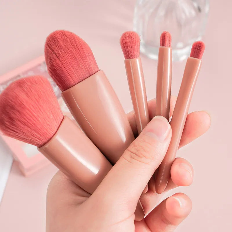 5PCS Mini Makeup Brushes& Mirror -