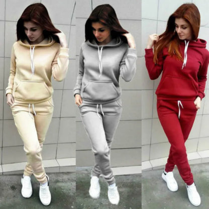 Casual Hoodie& Pant Set Lounge Wear Sport Suit -