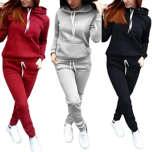 Casual Hoodie& Pant Set Lounge Wear Sport Suit -