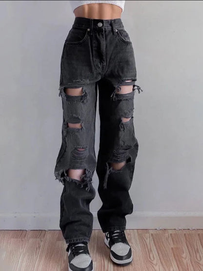 Ripped Denim Women Jeans -