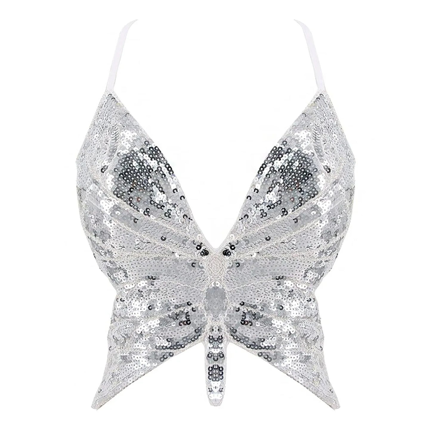 Y2k Sexy Butterfly Crop Top Backless V Neck -