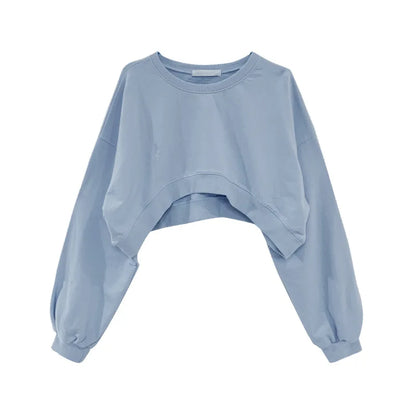 Short Sweatshirts Cropped Loose Pullover Top -