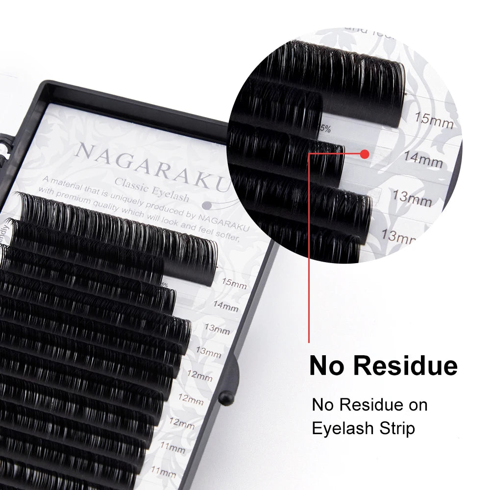 16rows/case 7~25mm Mix Premium Natural Synthetic Eyelash Extension Supplies -