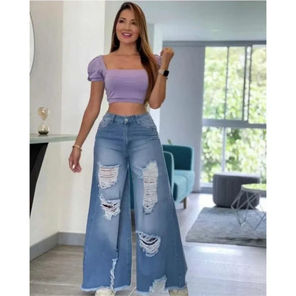 Streetwear Straight Pants High Waist -