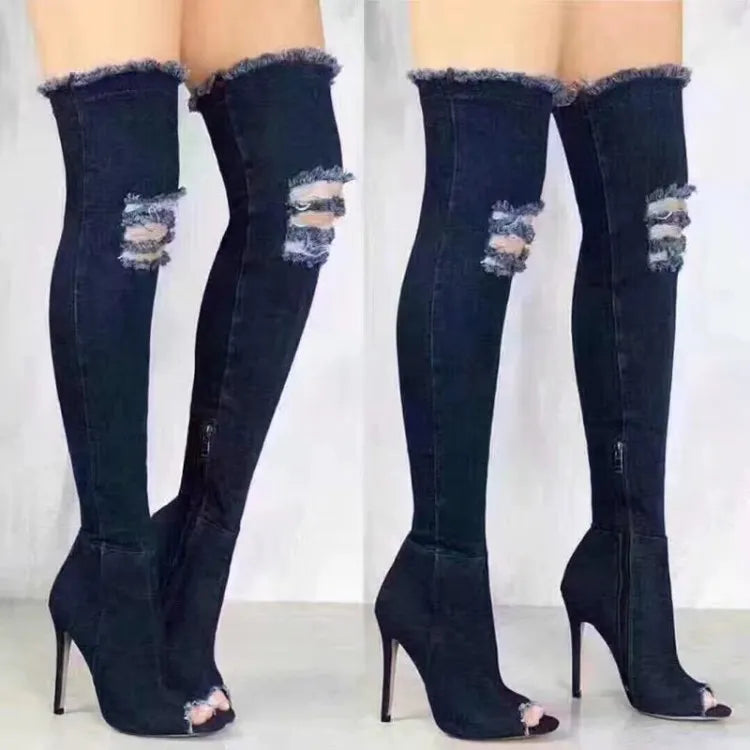 Over The Knee Jeans Boots -