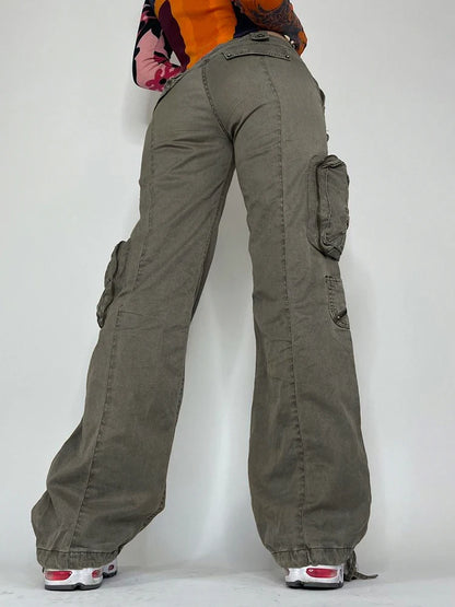 Y2K Baggy Grey Cargo Jeans Big Pockets -