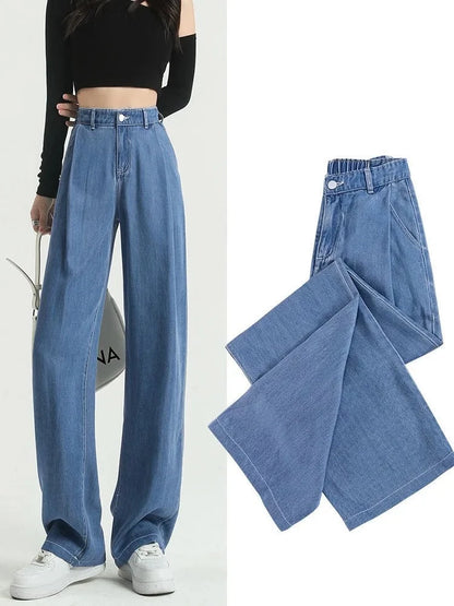 New Spring High Waist Slim Fit SWide Leg Jeans -