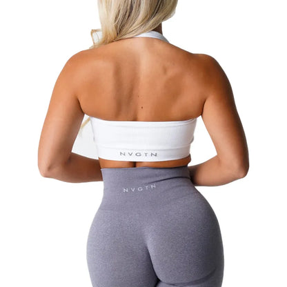 Open back gym bra -