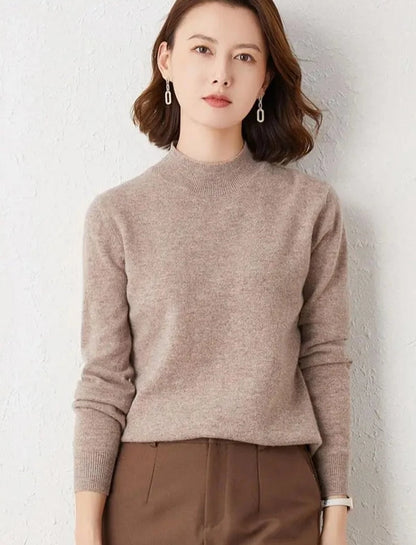 Solid Mock Neck Sweater -