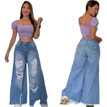 Streetwear Straight Pants High Waist -