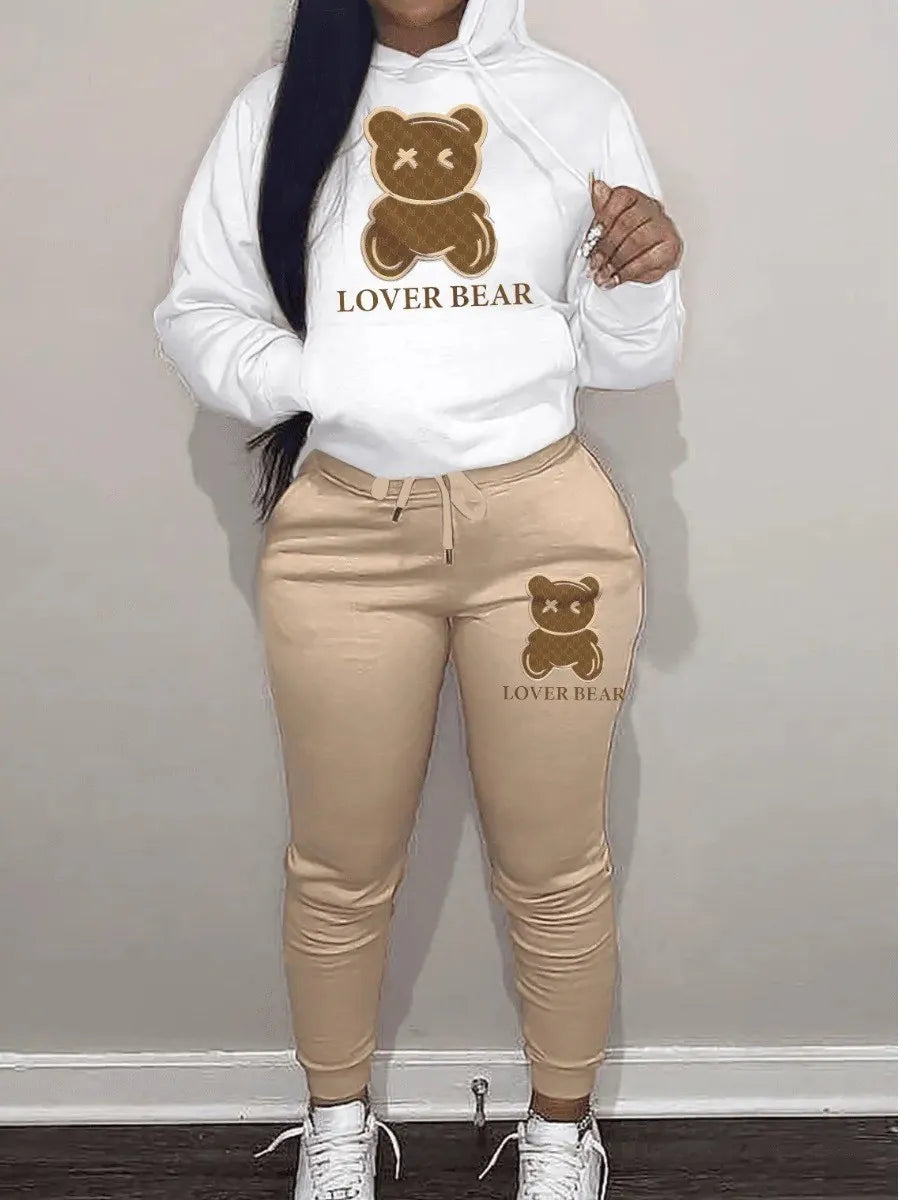 Lovely Bear Letter Print Set -