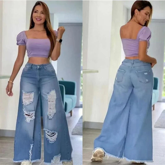 Streetwear Straight Pants High Waist -