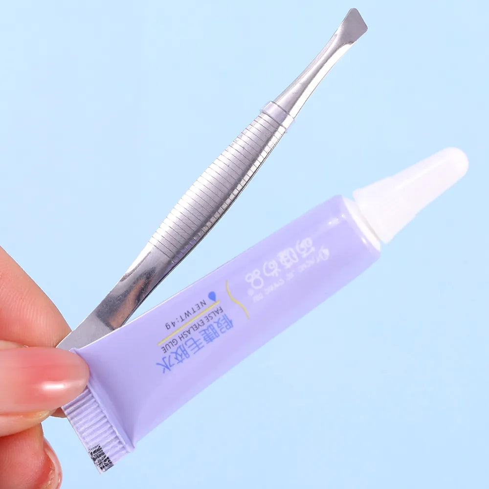 Eyelash Glue Waterproof Quick Dry with Tweezers -