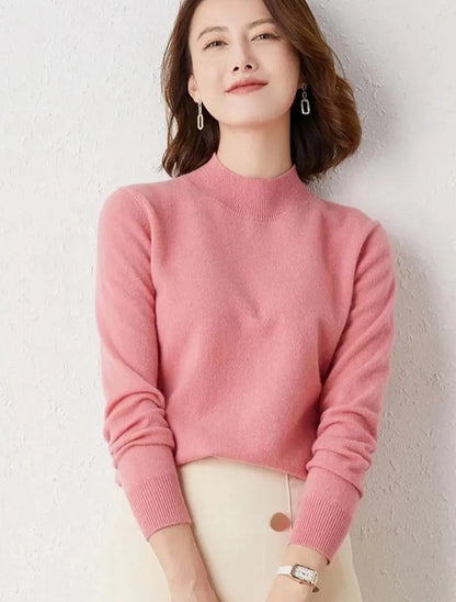 Solid Mock Neck Sweater -