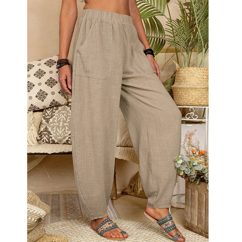 Vintage Boho Cotton Pants for Women -