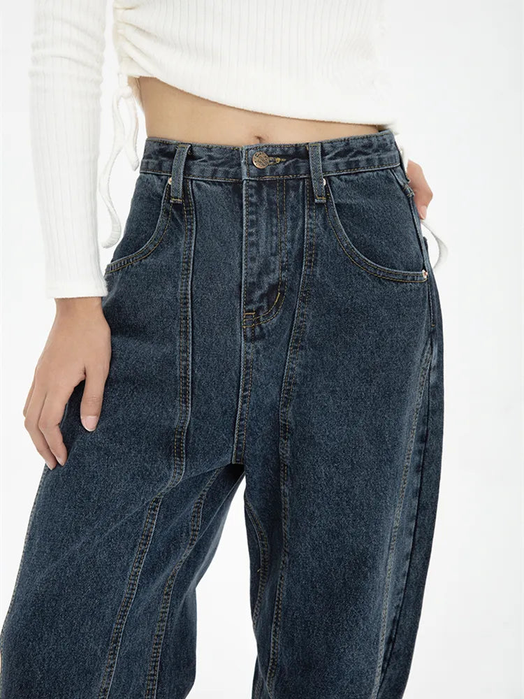 Dark Blue Baggy Denim Womens JeanS -