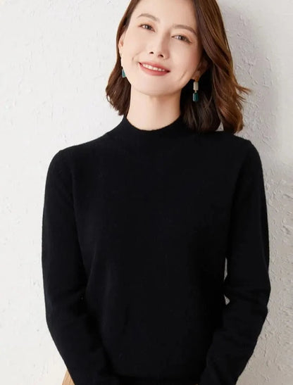 Solid Mock Neck Sweater -