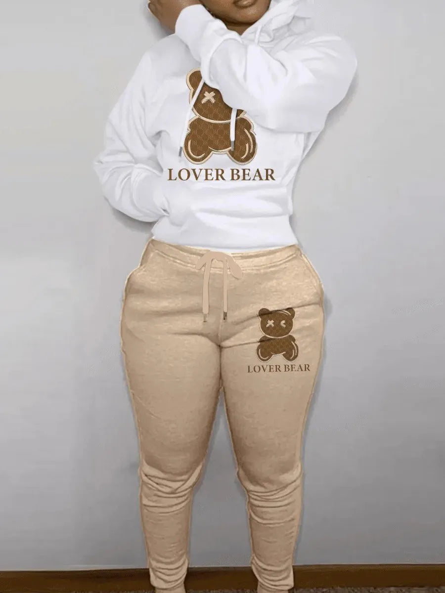 Lovely Bear Letter Print Set -