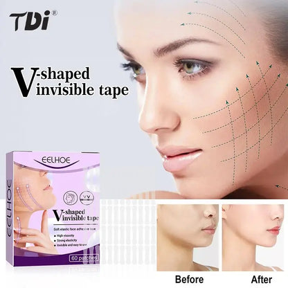 60pcs Thin Face Sticker Invisible Face Lift Patch -